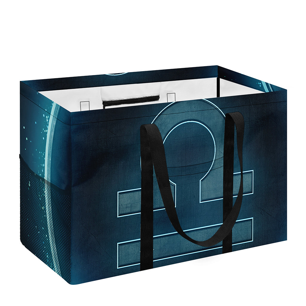 Blue Libra Zodiac Sign Print Utility Tote Bag