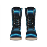 Blue Libra Zodiac Sign Print Winter Boots