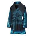 Blue Libra Zodiac Sign Print Women's Bathrobe
