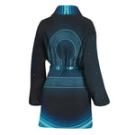 Blue Libra Zodiac Sign Print Women's Bathrobe