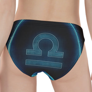 Blue Libra Zodiac Sign Print Women's Panties