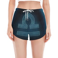 Blue Libra Zodiac Sign Print Women's Split Running Shorts