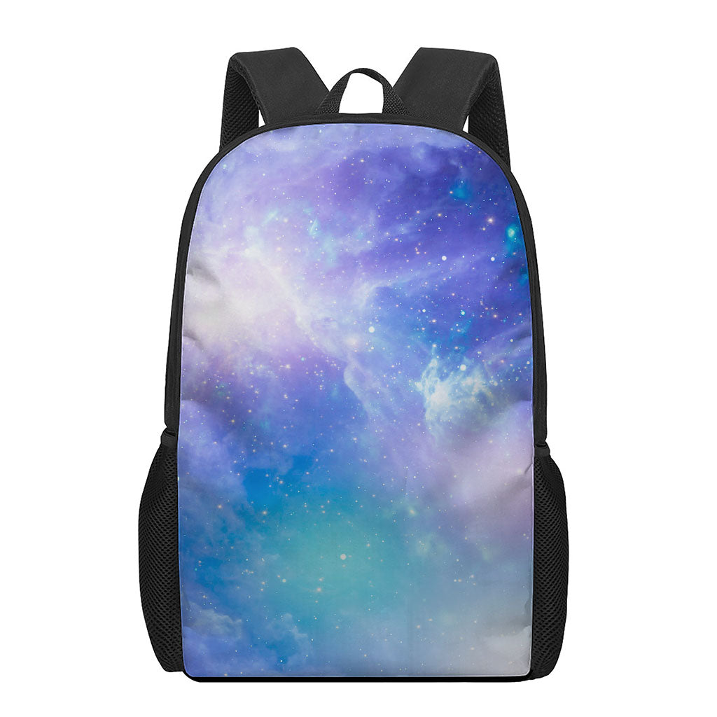 Blue Light Nebula Galaxy Space Print 17 Inch Backpack