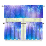 Blue Light Nebula Galaxy Space Print 3 Piece Kitchen Curtains