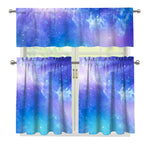 Blue Light Nebula Galaxy Space Print 3 Piece Kitchen Curtains