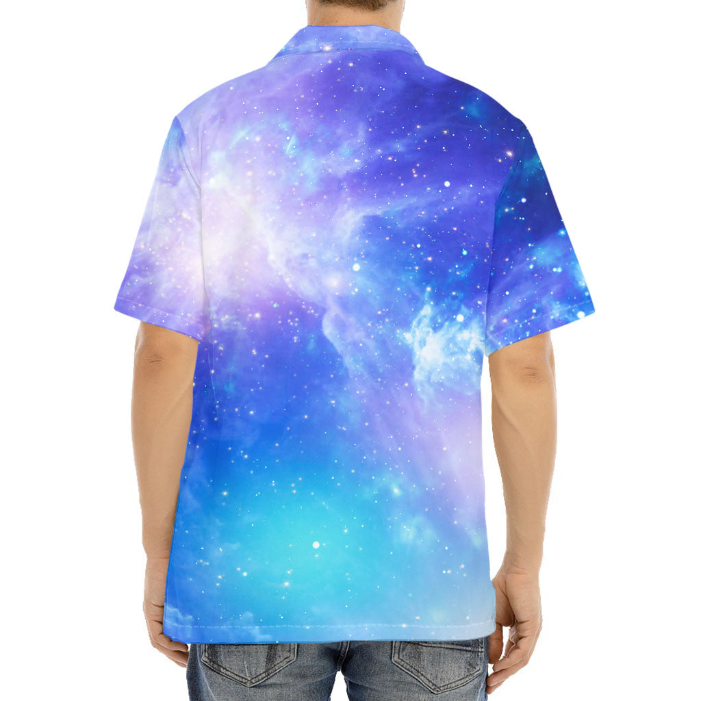 Blue Light Nebula Galaxy Space Print Aloha Shirt