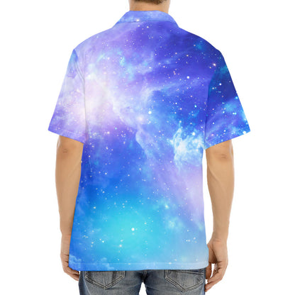 Blue Light Nebula Galaxy Space Print Aloha Shirt