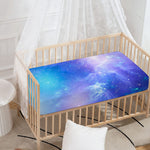 Blue Light Nebula Galaxy Space Print Baby Crib Sheet