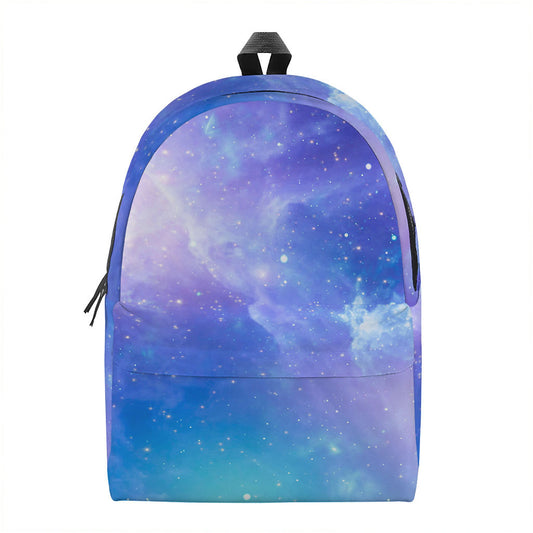Blue Light Nebula Galaxy Space Print Backpack