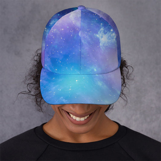 Blue Light Nebula Galaxy Space Print Baseball Cap