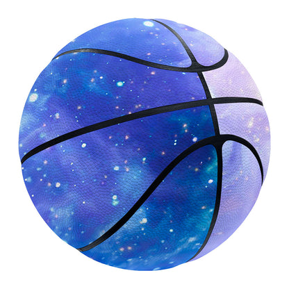 Blue Light Nebula Galaxy Space Print Basketball