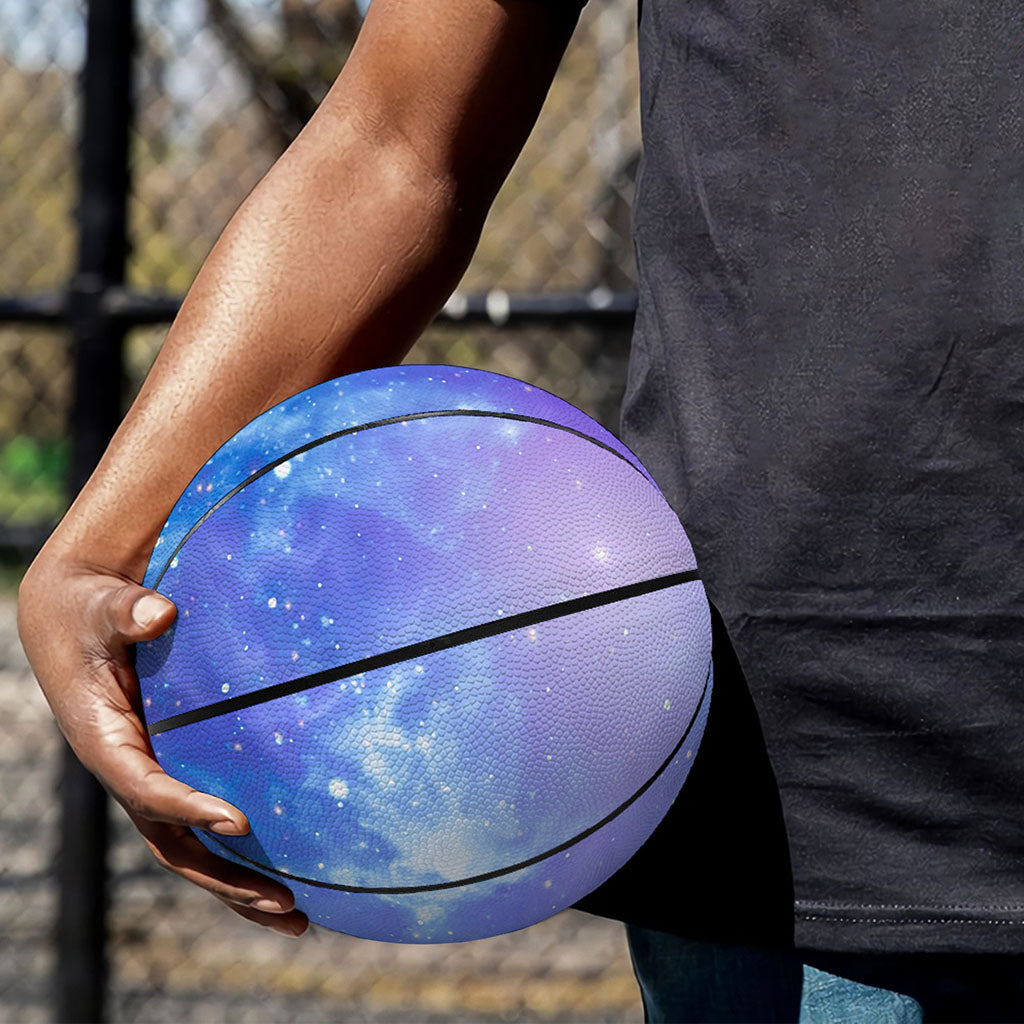 Blue Light Nebula Galaxy Space Print Basketball