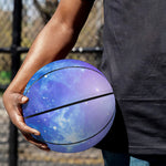 Blue Light Nebula Galaxy Space Print Basketball
