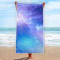 Blue Light Nebula Galaxy Space Print Beach Towel