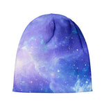 Blue Light Nebula Galaxy Space Print Beanie