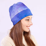 Blue Light Nebula Galaxy Space Print Beanie