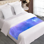 Blue Light Nebula Galaxy Space Print Bed Runner