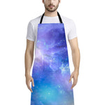 Blue Light Nebula Galaxy Space Print Bib Apron With Pocket