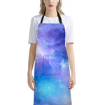 Blue Light Nebula Galaxy Space Print Bib Apron With Pocket