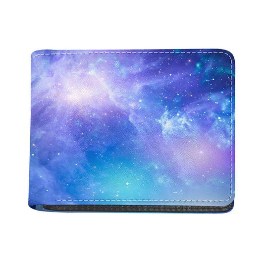 Blue Light Nebula Galaxy Space Print Bifold Wallet