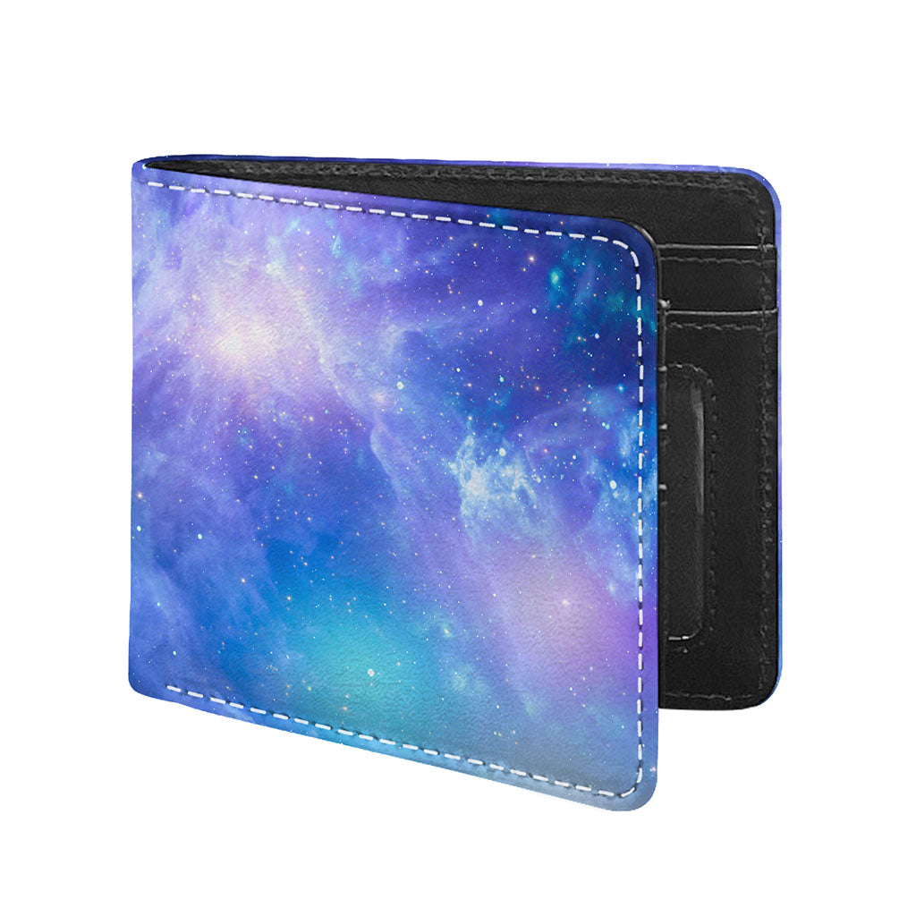 Blue Light Nebula Galaxy Space Print Bifold Wallet