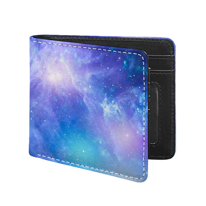Blue Light Nebula Galaxy Space Print Bifold Wallet