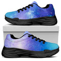 Blue Light Nebula Galaxy Space Print Black Chunky Shoes