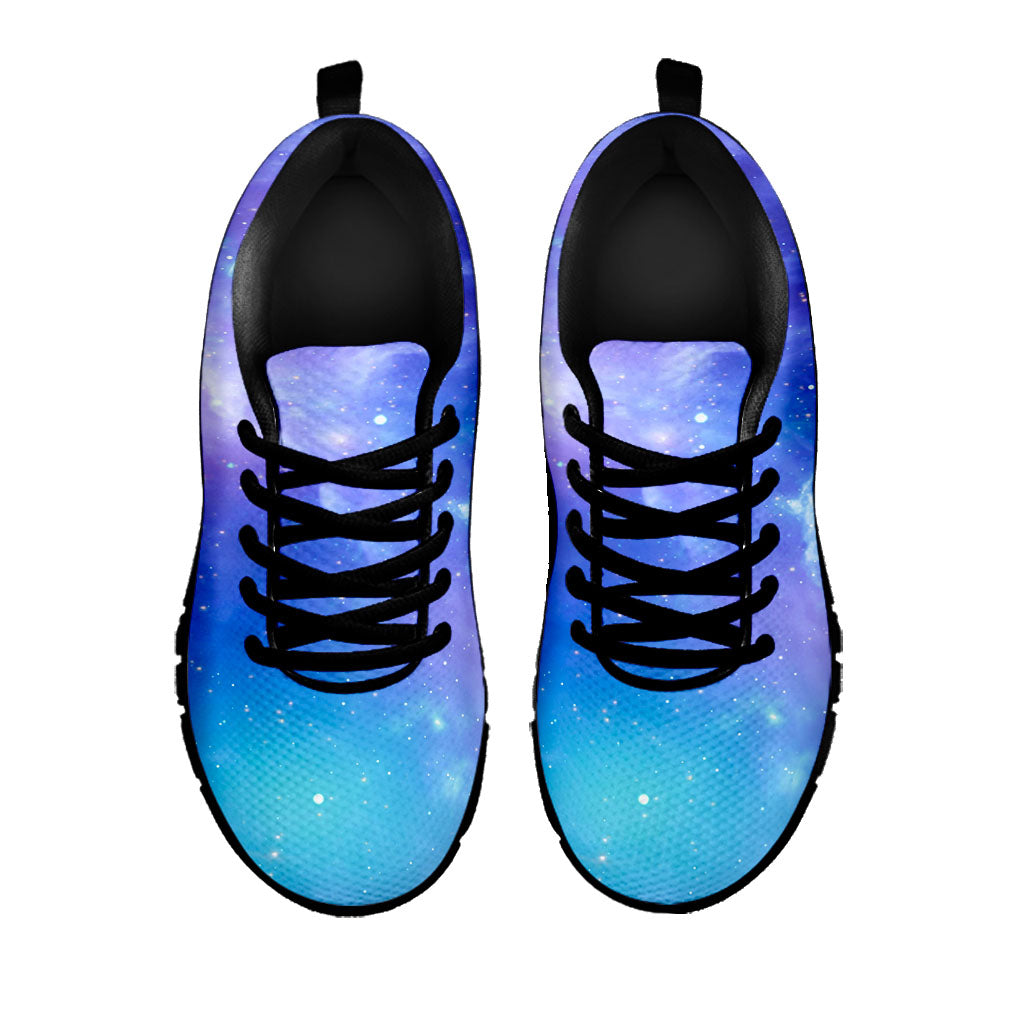 Blue Light Nebula Galaxy Space Print Black Running Shoes