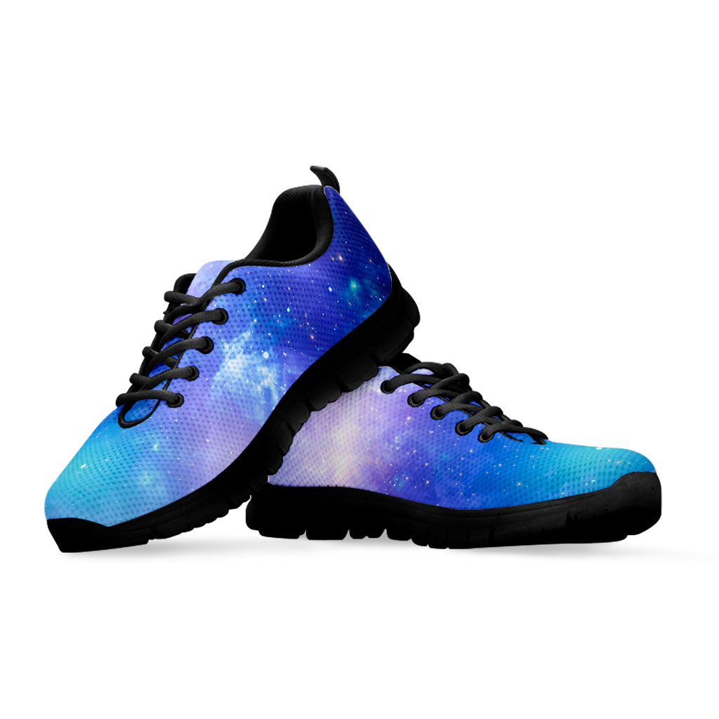 Blue Light Nebula Galaxy Space Print Black Running Shoes