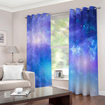 Blue Light Nebula Galaxy Space Print Blackout Grommet Curtains