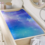 Blue Light Nebula Galaxy Space Print Changing Pad Cover