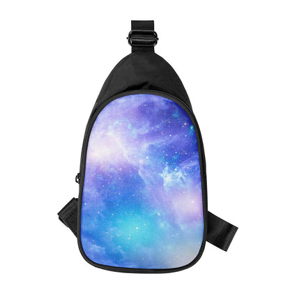 Blue Light Nebula Galaxy Space Print Chest Bag