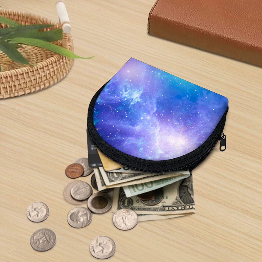 Blue Light Nebula Galaxy Space Print Coin Purse