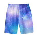 Blue Light Nebula Galaxy Space Print Cotton Shorts