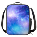 Blue Light Nebula Galaxy Space Print Crossbody Lunch Bag