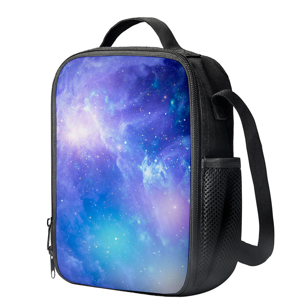 Blue Light Nebula Galaxy Space Print Crossbody Lunch Bag