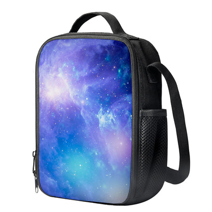 Blue Light Nebula Galaxy Space Print Crossbody Lunch Bag
