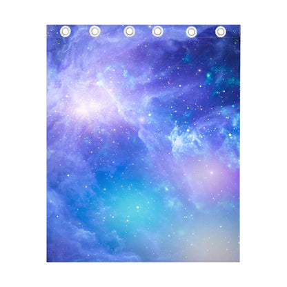 Blue Light Nebula Galaxy Space Print Curtain