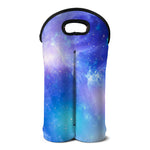 Blue Light Nebula Galaxy Space Print Double Neoprene Wine Tote