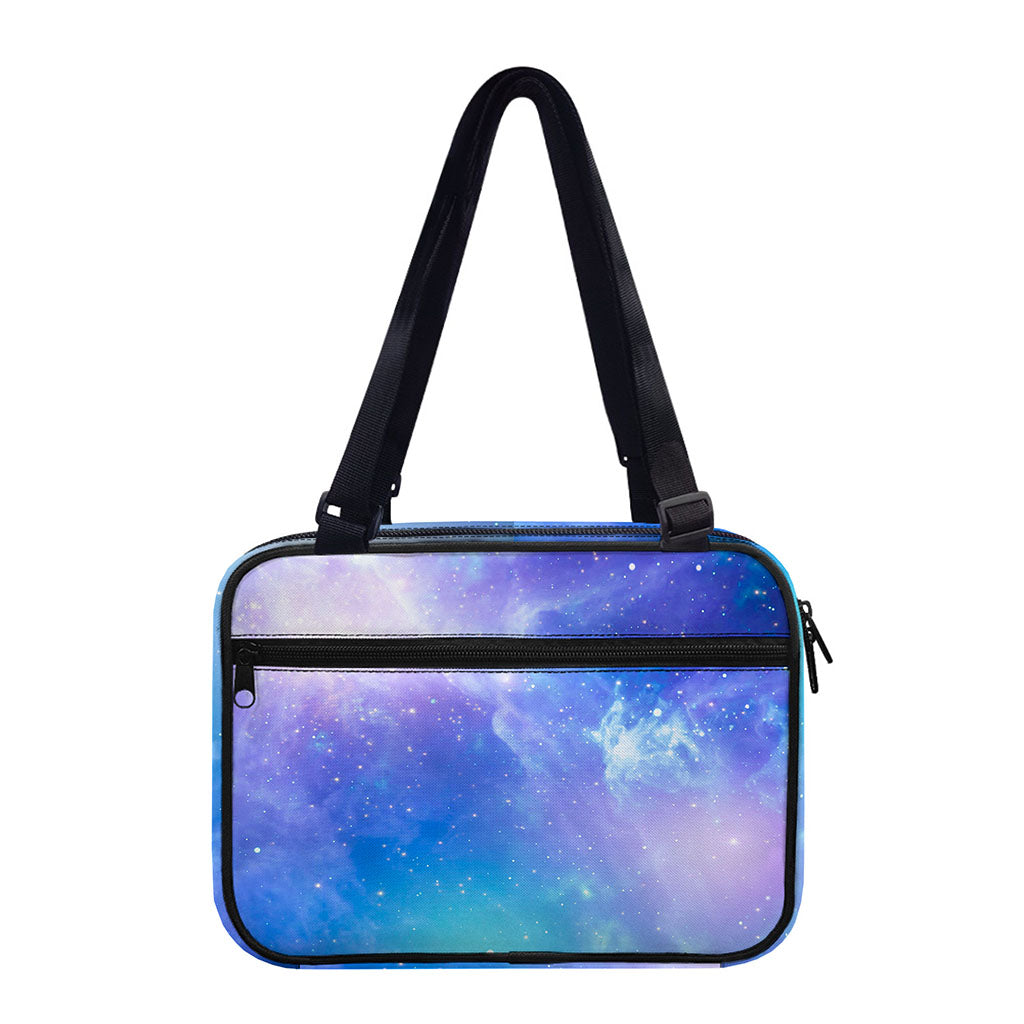 Blue Light Nebula Galaxy Space Print Double Strap Bible Bag