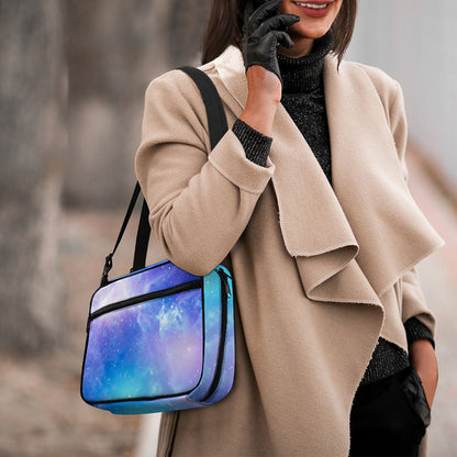 Blue Light Nebula Galaxy Space Print Double Strap Bible Bag