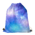 Blue Light Nebula Galaxy Space Print Drawstring Bag