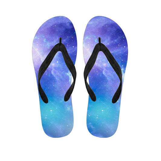 Blue Light Nebula Galaxy Space Print Flip Flops
