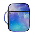 Blue Light Nebula Galaxy Space Print Front Pocket Bible Bag