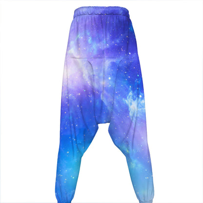 Blue Light Nebula Galaxy Space Print Hammer Pants