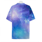 Blue Light Nebula Galaxy Space Print Hawaiian Shirt