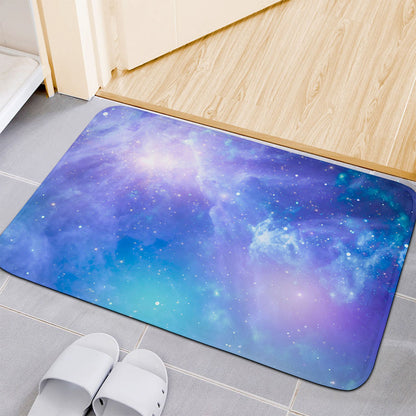 Blue Light Nebula Galaxy Space Print Indoor Door Mat