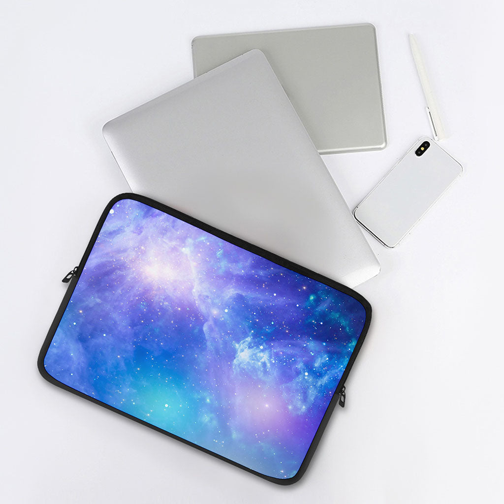 Blue Light Nebula Galaxy Space Print Laptop Sleeve