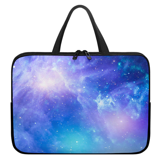 Blue Light Nebula Galaxy Space Print Laptop Sleeve With Handle