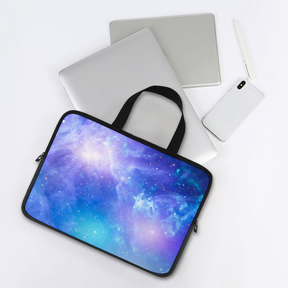 Blue Light Nebula Galaxy Space Print Laptop Sleeve With Handle